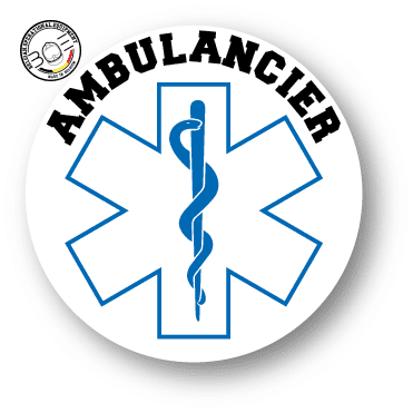 Sticker Ambulancier Pare-brise Caducée - Le Calendrier Pub Version